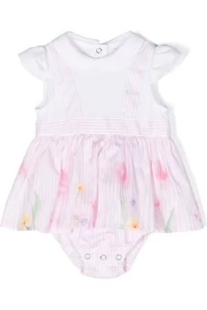 Lapin House Floral-print striped bodysuit