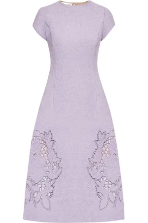 Oscar de la Renta Cut-out tweed midi dress