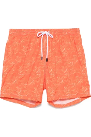 BARBA Palm tree-print swim shorts