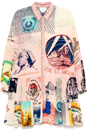 Camilla Long sleeve tiered short dress