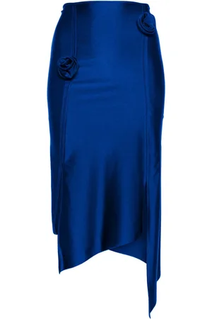 COPERNI Floral-appliqué asymmetric midi skirt