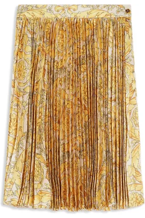 VERSACE Barocco-print pleated midi skirt