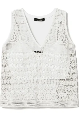 Twin-Set Macramé-laceand jersey top