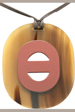 Hermès 2000-2024 Buffalo Horn Fidelio Pendant Necklace costume necklace