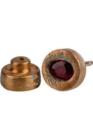PARTS OF FOUR 18K rose gold-plated sterling silver small stud ruby earring