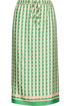 Oscar de la Renta Geometric-print silk skirt