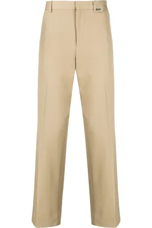 Lacoste Logo-embroidered mid-rise chinos