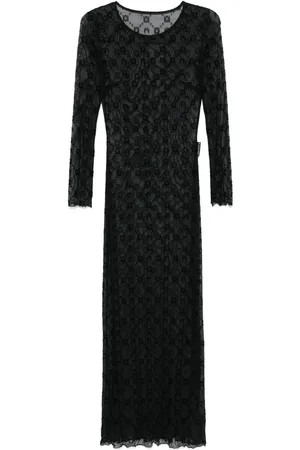 Marine Serre Mesh flocked maxi dress