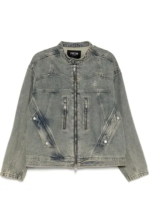 FIVE CM Logo-studs denim jacket