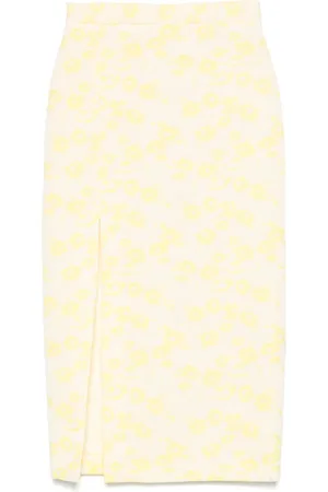Msgm Floral-jacquard midi skirt