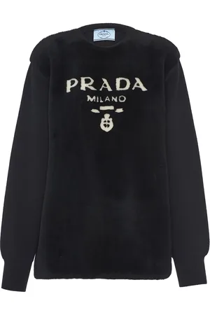 Prada Logo-intarsia panelled jumper