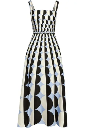 Oscar de la Renta Geometric-print silk maxi dress