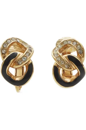 Dior 1990-2000s rhinestone clip-on earrings