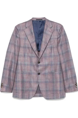 CARUSO Plaid-check blazer