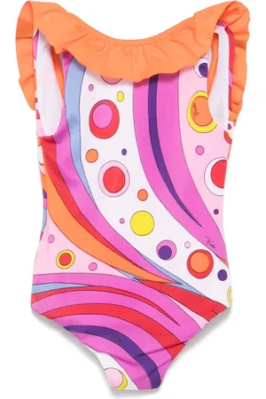 PUCCI Junior Solid-print swimsuit