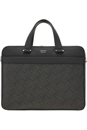 Salvatore Ferragamo Logo-stamp leather briefcase
