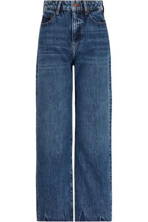 Armani Exchange Logo-appliqué whiskering-effect straight-leg jeans