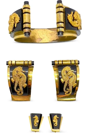 JENNIFER GIBSON JEWELLERY 1930s pre-owned Jean Painlevé Seahorse Suite set