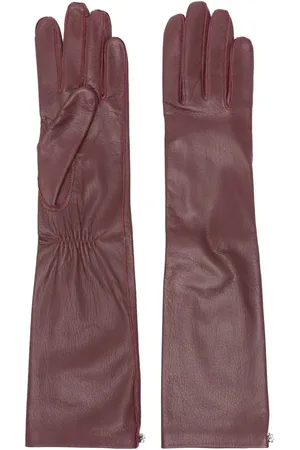 MAGDA BUTRYM Rose-detail leather gloves