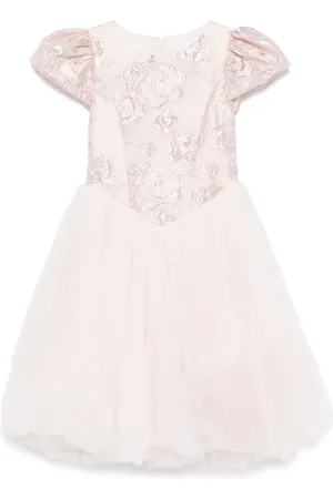 MONNALISA Rose-jacquard dress