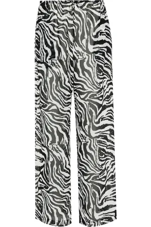 ROTATE X Reina Olga zebra-print straight trousers