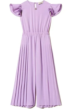 Twin-Set Pleated crepe de chine jumpsuit