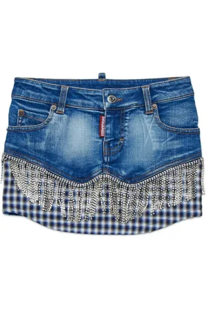Dsquared2 Fringed denim skirt
