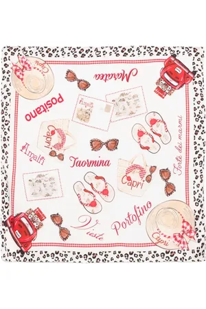 MONNALISA Illustration-style print scarf