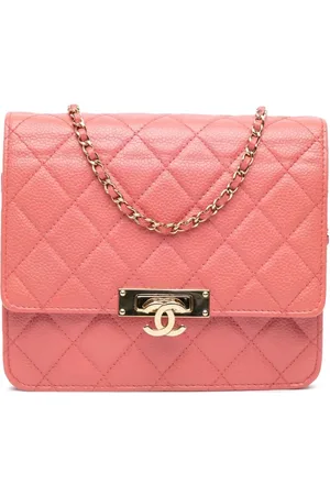 CHANEL 2018 Quilted Caviar Golden Class Wallet On Chain crossbody bag
