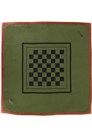 Loro Piana Checkers set-print scarf