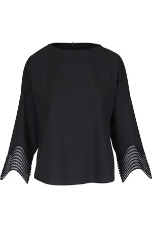 AKRIS Wavy-cuff blouse