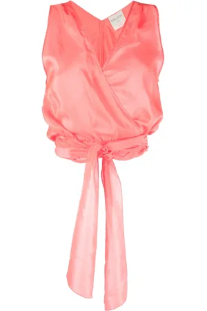FORTE FORTE Sleeveless silk wrap blouse