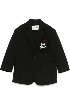 Simonetta Slogan-embroidered blazer