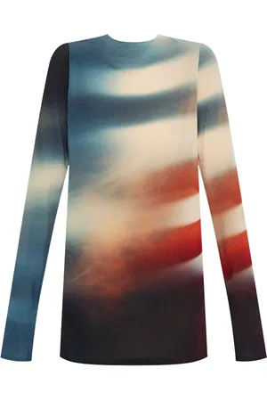 Issey Miyake Abstract-print long-sleeve dress