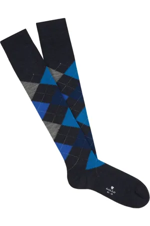 Gallo Diamond-intarsia socks