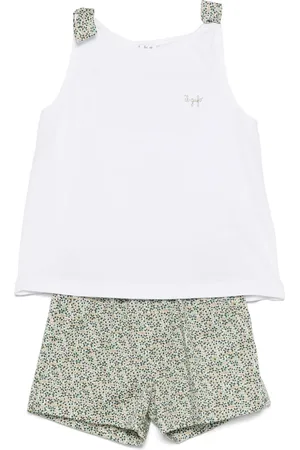 Il gufo Floral-print shorts set (set of two)