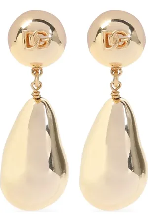 Dolce & Gabbana Logo-embossed clip-on earrings