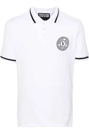 VERSACE V-Emblem piqué polo shirt