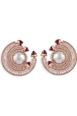 Ananya 18K rose gold Chakra ruby and diamonds earrings