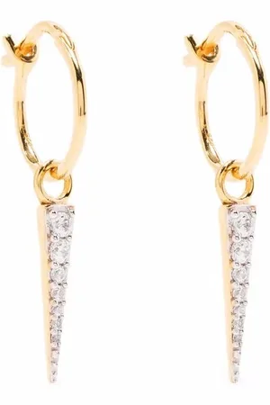 Missoma Crystal pavé mini spike charm hoop earrings