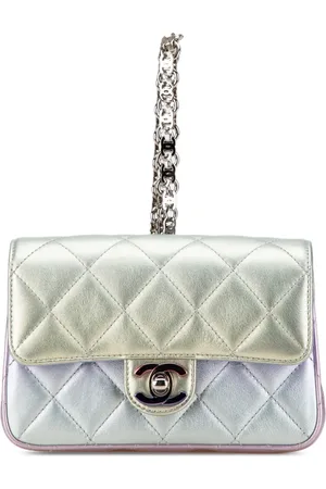 CHANEL 2021-2024 Quilted Gradient Metallic Calfskin Clutch handbag