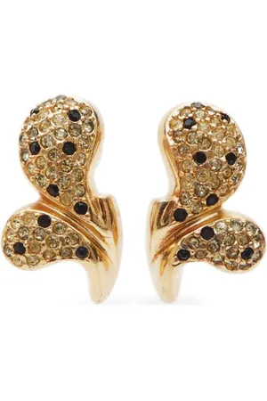 Dior 2000s rhinestone-embellished clip-on earrings