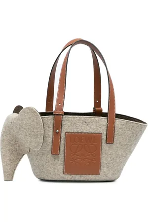 Loewe 2021 Small Felt Elephant Basket tote bag
