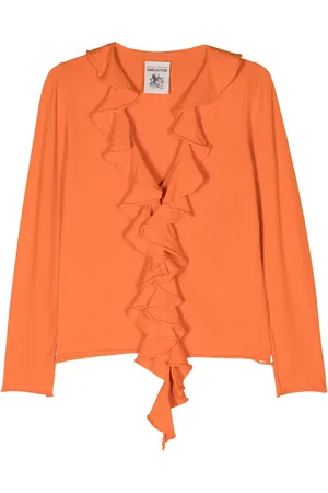 SEMICOUTURE V-neck ruffled cardigan