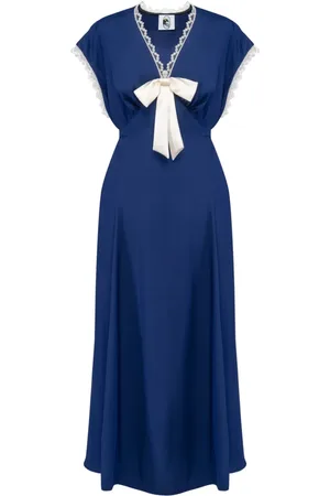 Sleeper Bow-detailing satin midi dress