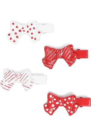 MONNALISA Bow-motif hair clips (set of four)