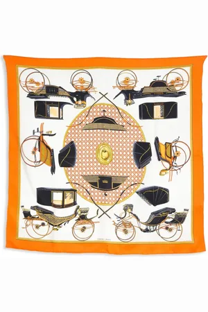 Hermès 1990s Voitures A transformations by F. de la Perrière scarf