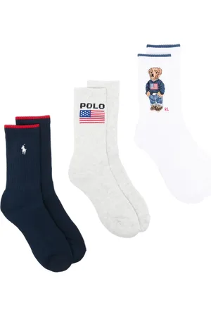 Ralph Lauren Intarsia-logo socks (pack of three)