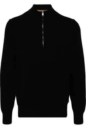 HUGO BOSS Zip-up cotton jumper