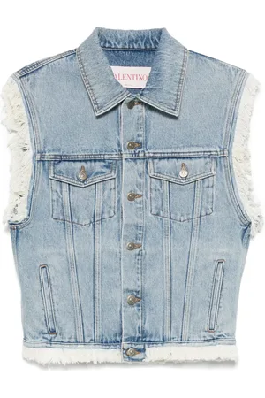 VALENTINO GARAVANI Frayed-edge denim gilet